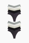 H&m 10-pack Lace Thong Briefs In Multi