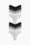 H&m 10-pack Lace Thong Briefs In Multi