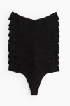 H&m 10-pack Lace Thong Briefs In Black