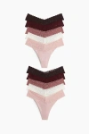 H&m 10-pack Lace Thong Briefs In Multi