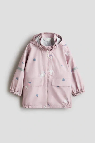 H&m Kids'  2.5-layer Rain Jacket In Pink