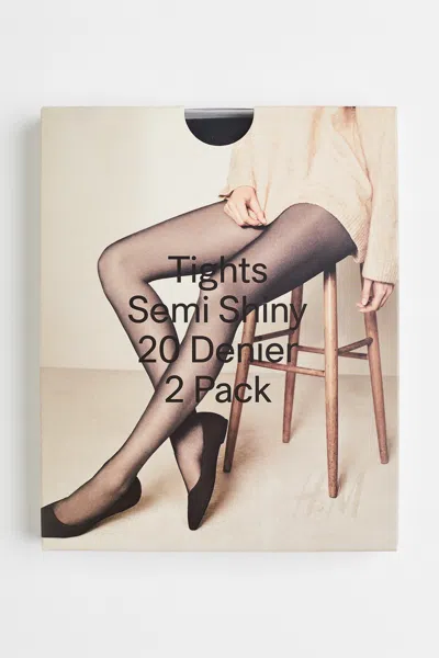 H&m 2-pack 20 Denier Tights In Black