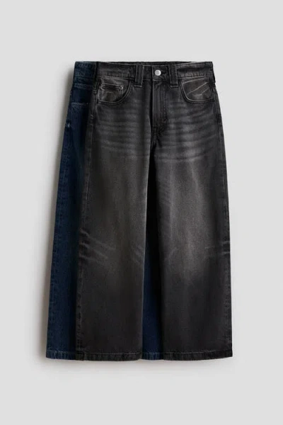 H&m Kids'  2-pack Baggy Fit Jeans In Black