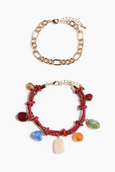 H&m 2-pack Bracelets In Gold