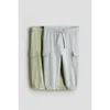 H&m Babies'  2-pack Cargo Joggers In Multi