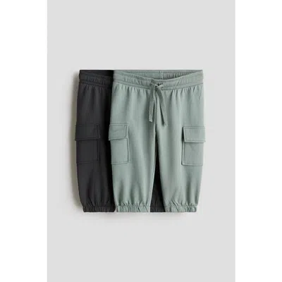 H&m Babies'  2-pack Cargo Joggers In Multi