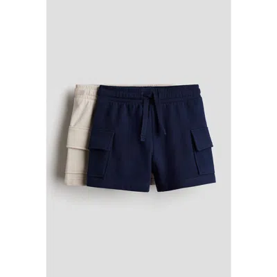 H&m Babies'  2-pack Cargo Sweatshirt Shorts In Multi