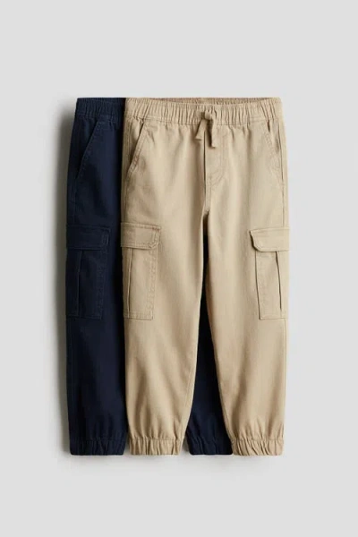 H&m Kids'  2-pack Cargo Trousers In Multi