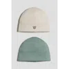 H&m 2-pack Cotton Beanies In Multi