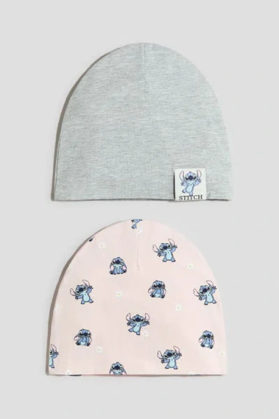 H&m Kids'  2-pack Cotton Beanies In Blue