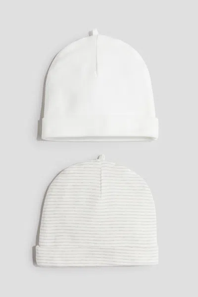 H&m Babies' 2-pack Cotton Beanies In Multi