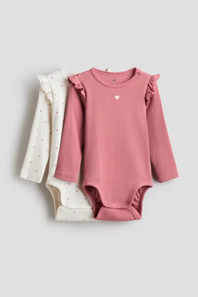 H&m Babies' 2-pack Cotton Bodysuits In Multi
