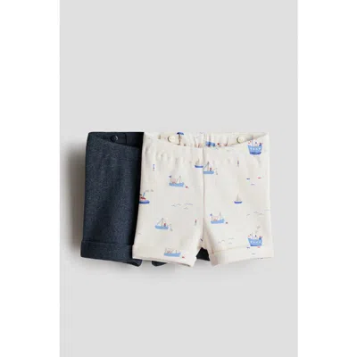 H&m Babies'  2-pack Cotton Jersey Shorts In Multi