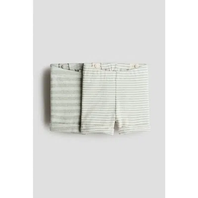 H&m Babies'  2-pack Cotton Jersey Shorts In Multi