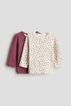 H&m 2-pack Cotton Jersey Tops In Multi