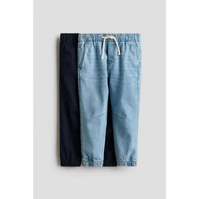 H&m Kids'  2-pack Cotton Joggers In Blue