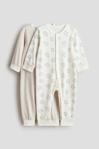 H&m Babies'  2-pack Cotton Pajama Jumpsuits In Multi