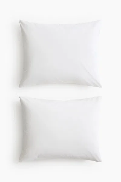 H&m 2-pack Cotton Pillowcases In White