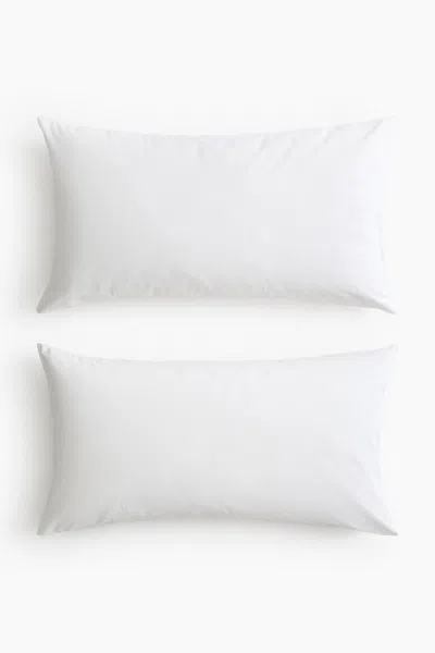 H&m 2-pack Cotton Pillowcases In White