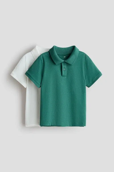 H&m Kids'  2-pack Cotton Polo Shirts In Multi