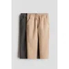 H&m 2-pack Cotton Pull-on Trousers In Brown