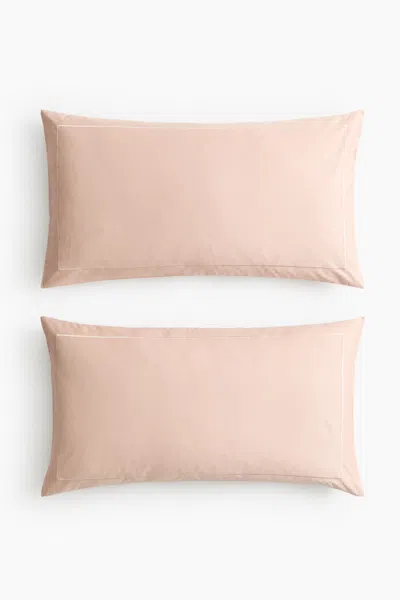 H&m 2-pack Cotton Sateen Pillowcases In Purple