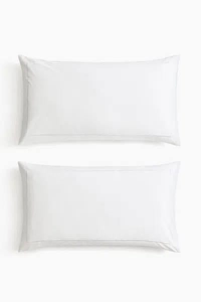 H&m 2-pack Cotton Sateen Pillowcases In White