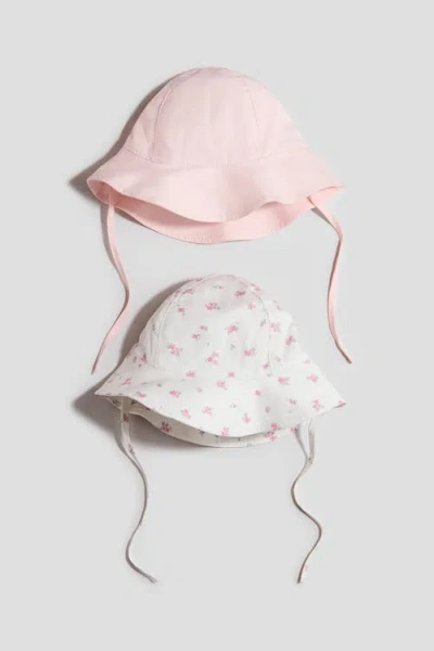 H&m Babies'  2-pack Cotton Sun Hats In Pink
