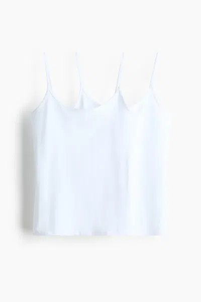 H&m 2-pack Cotton Tank Tops In White