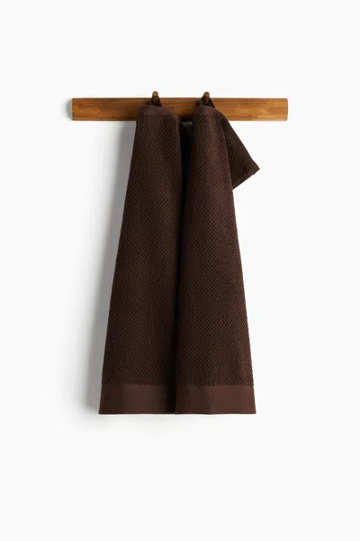 H&m 2-pack Cotton Terry Guest Towels In Brown