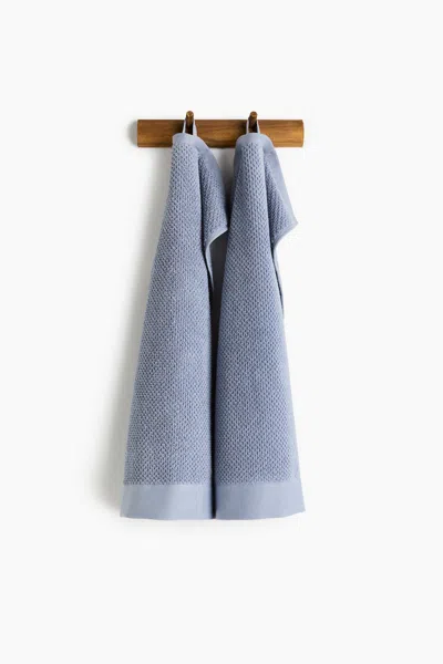 H&m 2-pack Cotton Terry Guest Towels In Blue