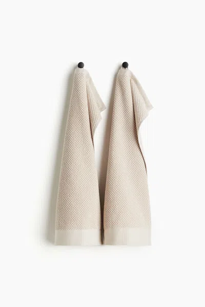 H&m 2-pack Cotton Terry Guest Towels In Neutral