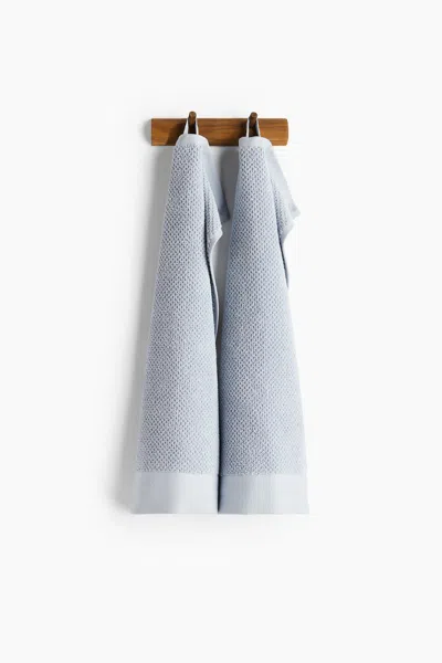 H&m 2-pack Cotton Terry Guest Towels In Blue