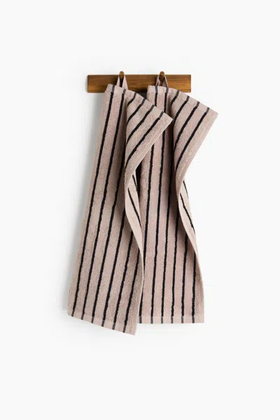 H&m 2-pack Cotton Terry Guest Towels In Brown