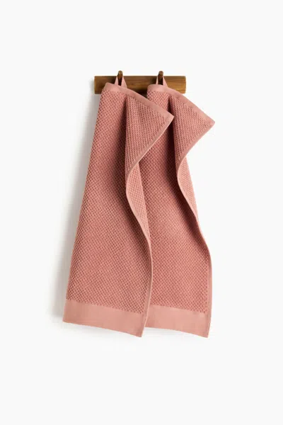 H&m 2-pack Cotton Terry Guest Towels In Pink