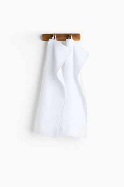 H&m 2-pack Cotton Terry Guest Towels In White