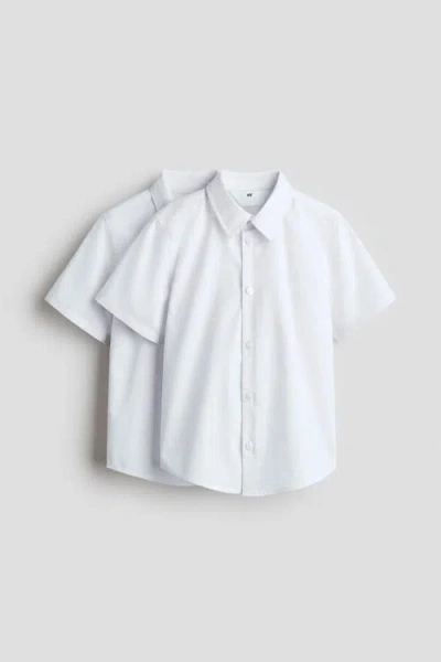 H&m Kids'  2-pack Easy-iron School Shirts In Multi