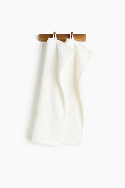 H&m 2-pack Egyptian Cotton Guest Towels In White
