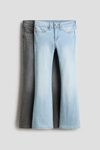 H&m Kids' 2-pack Flared Leg Low Jeans In Blue