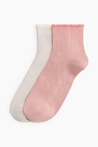 H&m 2-pack Glittery Socks In Multi