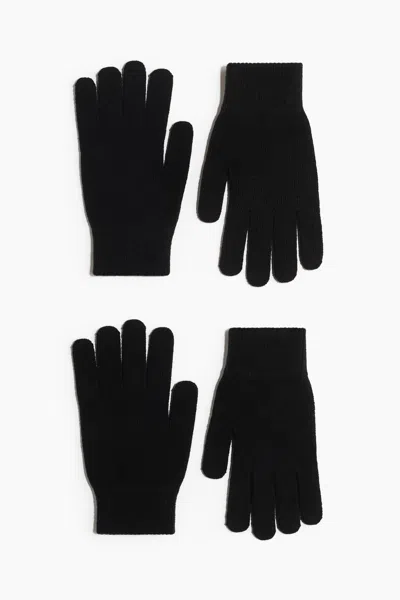 H&m 2-pack Gloves In Black