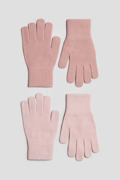 H&m Kids' 2-pack Gloves In Pink