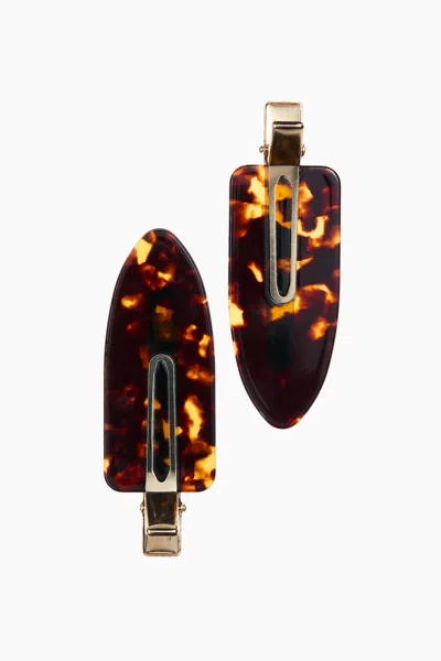 H&m 2-pack Hairstyling Clips In Brown/tortoiseshell Pattern