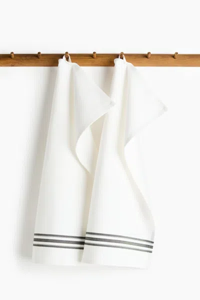 H&m 2-pack Herringbone Tea Towels In White