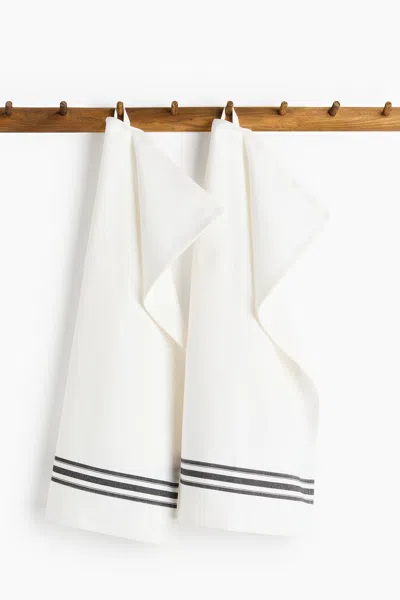 H&m 2-pack Herringbone Tea Towels In White