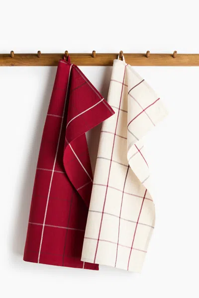 H&m 2-pack Linen-blend Tea Towels In Multi