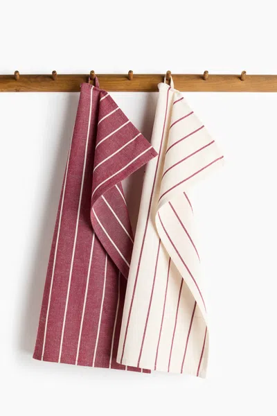 H&m 2-pack Linen-blend Tea Towels In Multi