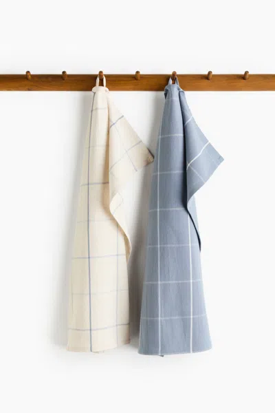 H&m 2-pack Linen-blend Tea Towels In Multi