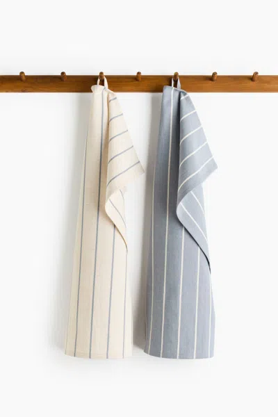 H&m 2-pack Linen-blend Tea Towels In Multi
