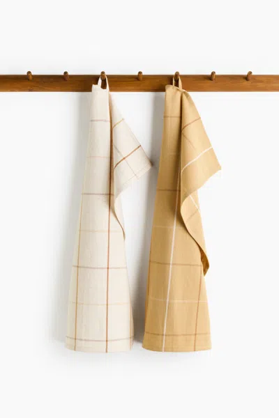 H&m 2-pack Linen-blend Tea Towels In Multi